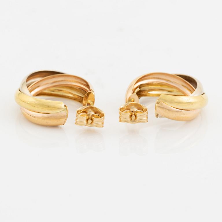 18K gold earrings.
