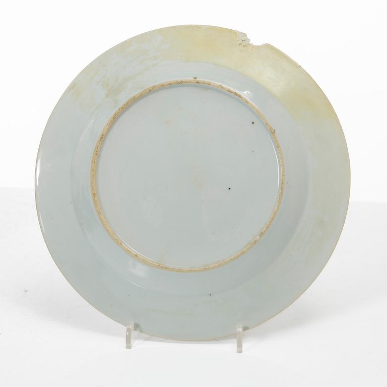 Tallrikar, 7 st,  Kina, Qingdynastin, Qianlong (1736-95).