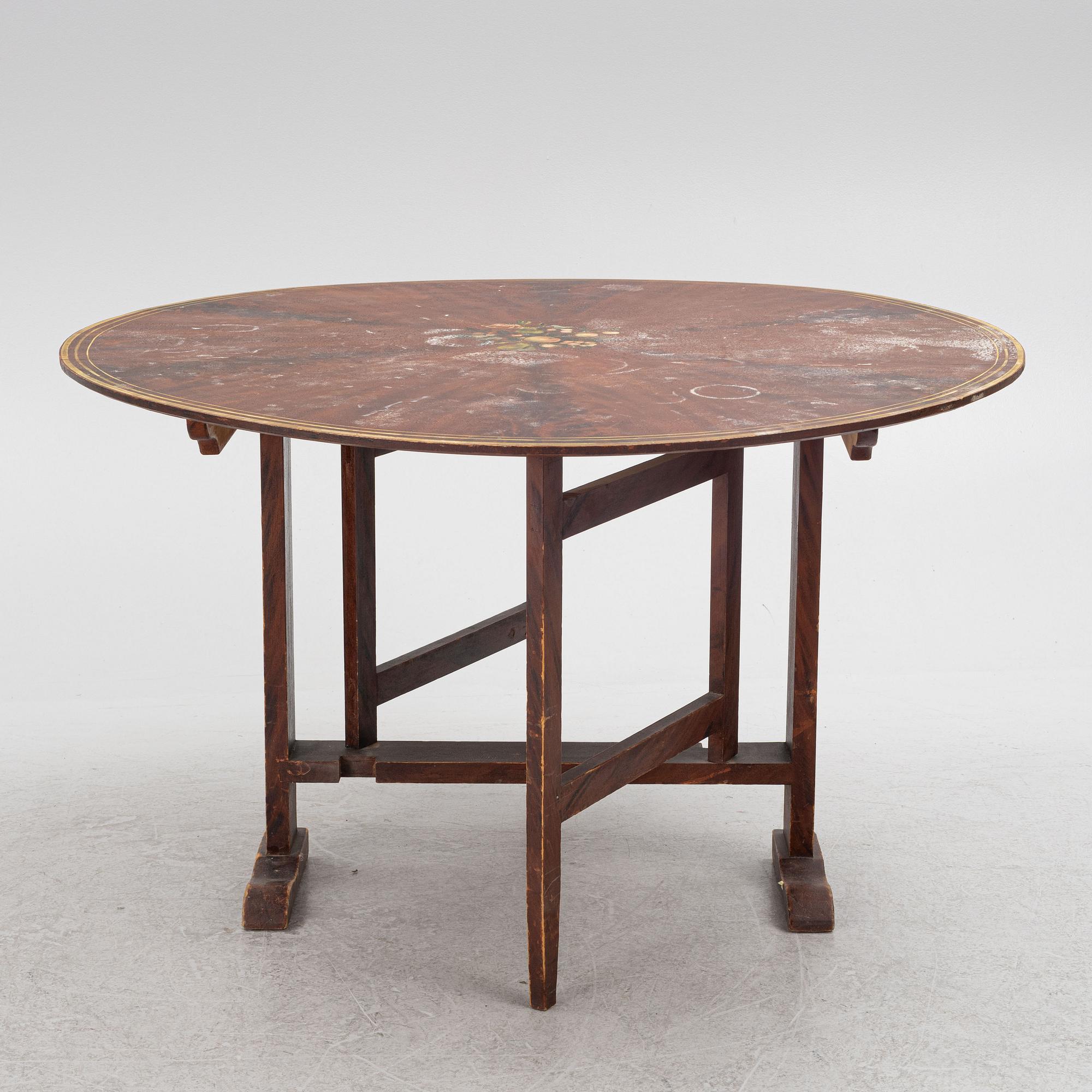 Folding table, 19th century.