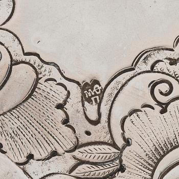 A Russian mid-18th-century silver salver, maker's mark of Fedor Petrov, Moscow 1756.