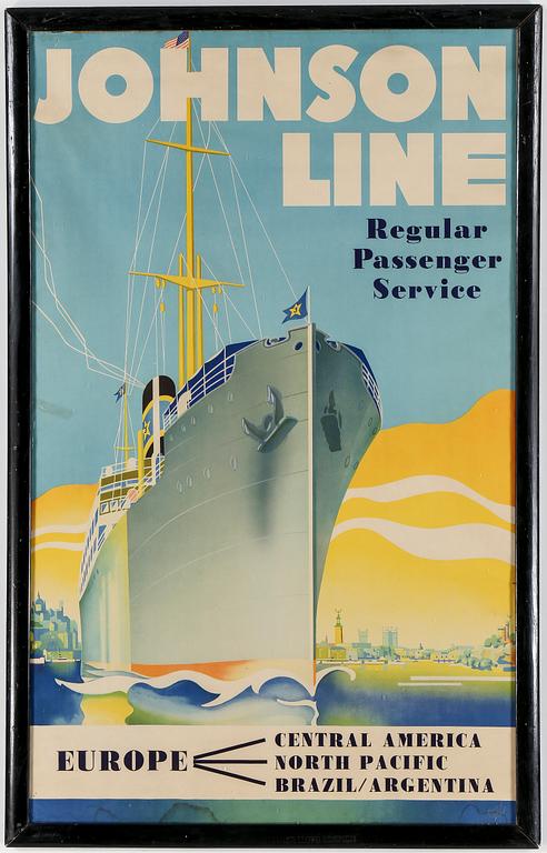 AFFISCH, "Johnson Line", 1900- talets första hälft.