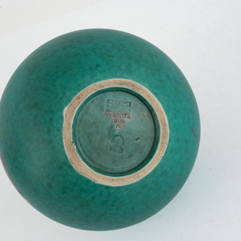 Wilhelm Kåge, an "Argenta" stoneware vase, Gustavsberg, Sweden, 1939.