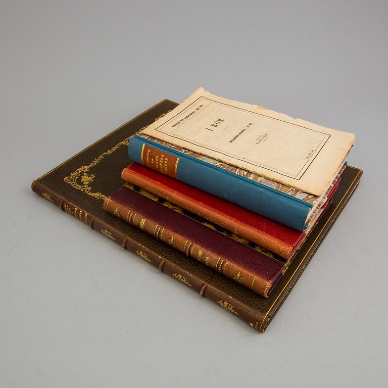 A set of five books by August Strindberg, original editions.