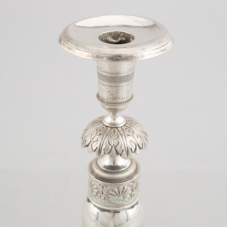 Ljusstake, silver, Berlin 1820-1850.