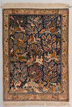 CARPET, old, Isfahan. Circa 156 x 111 cm.