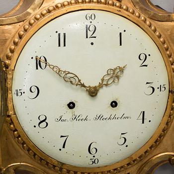 VÄGGPENDYL, gustaviansk, av Jacob Kock i Stockholm, verksam 1763-1803.