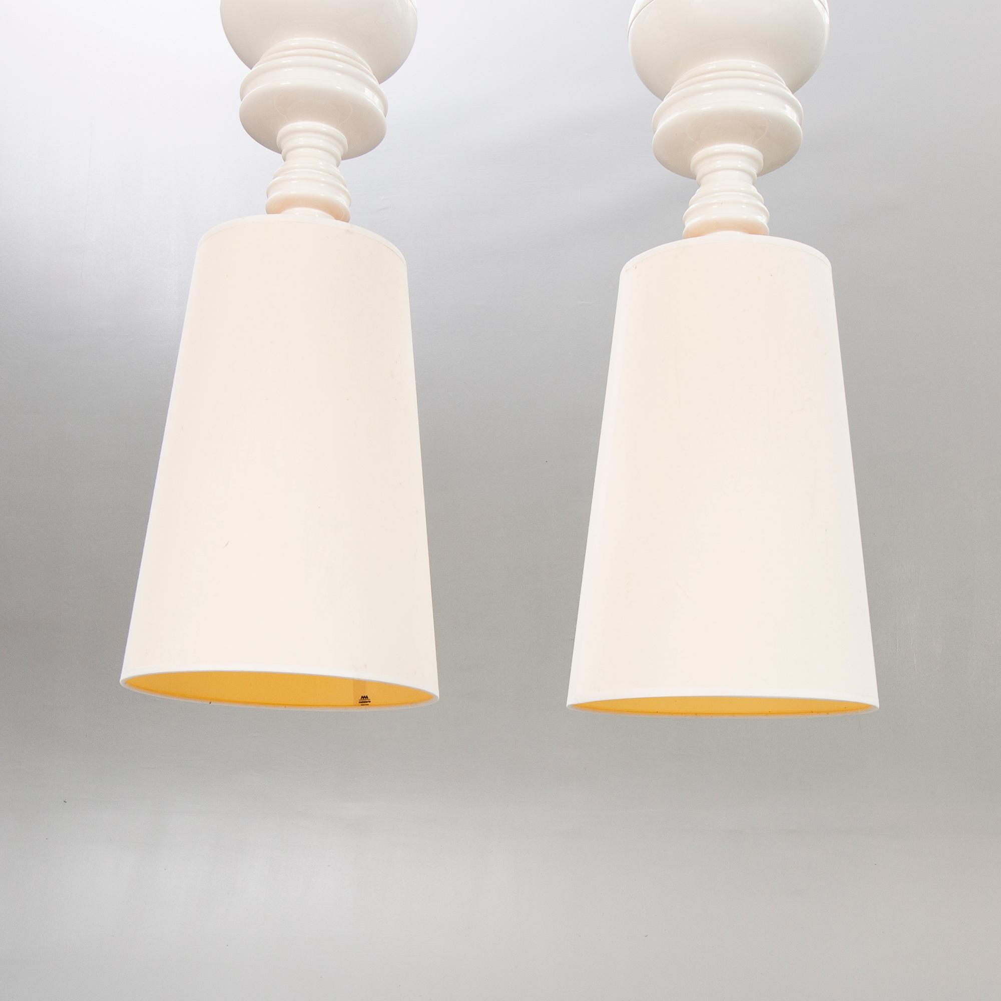 Jaime Hayón ceiling lights a pair of "Josephine pendant" Bosa for Metalarte 2000s.