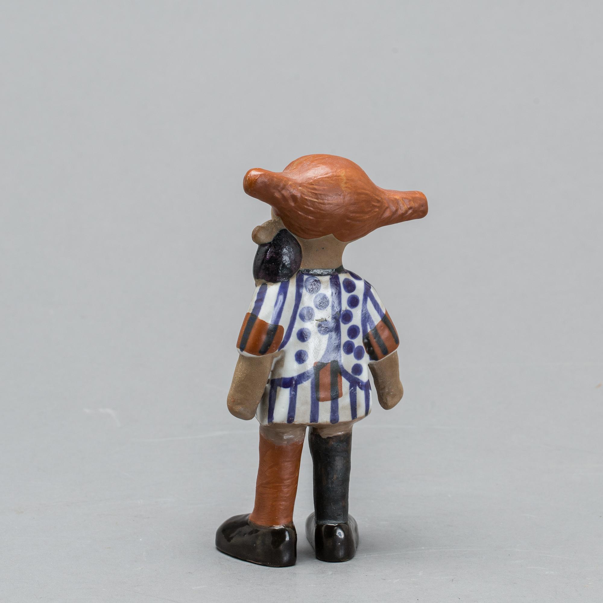LISA LARSON, figurin i stengods, "Pippi Långstrump", Gustavsberg 1969-1971.