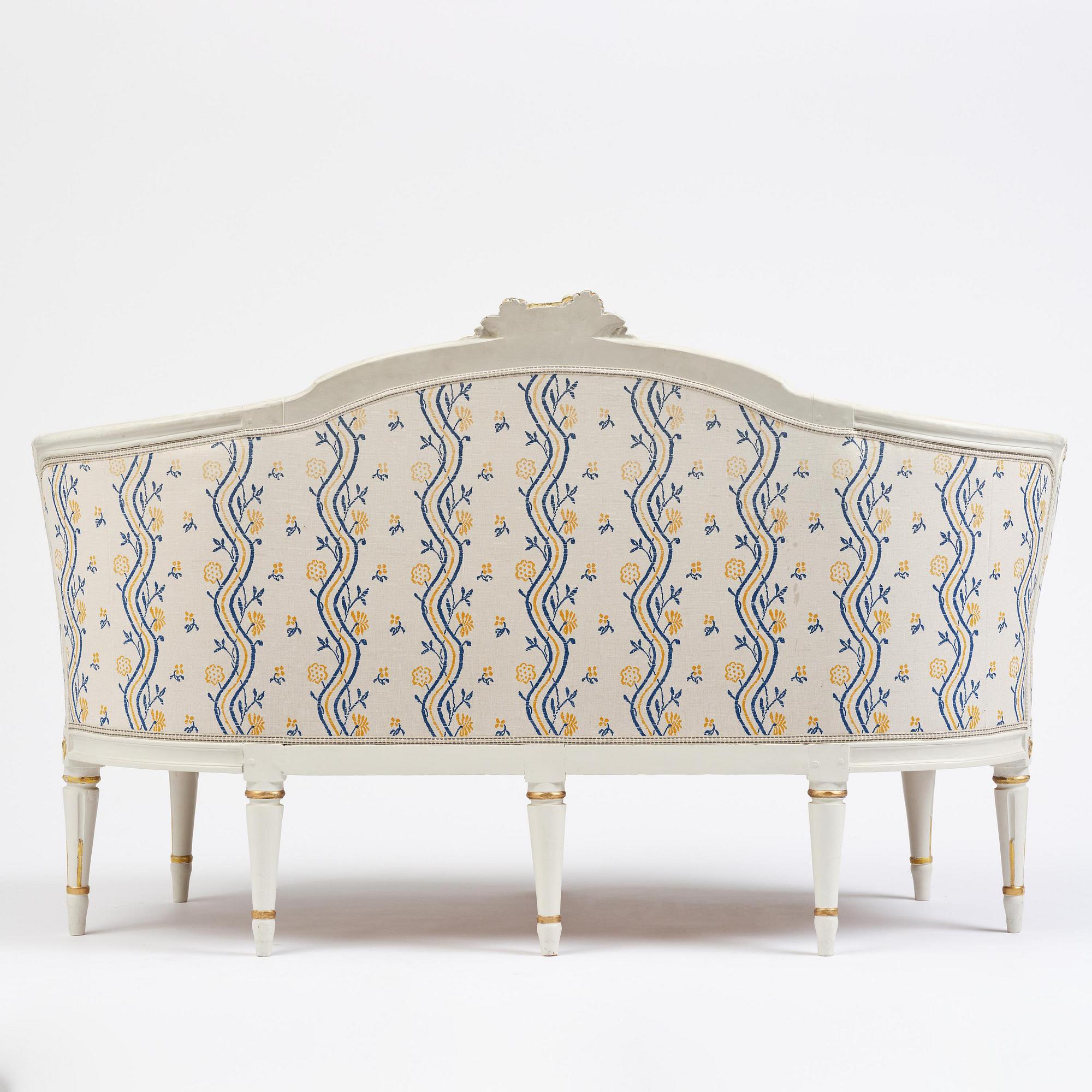 Soffa, Stockholmsarbete, sent 1700-tal, Gustaviansk.