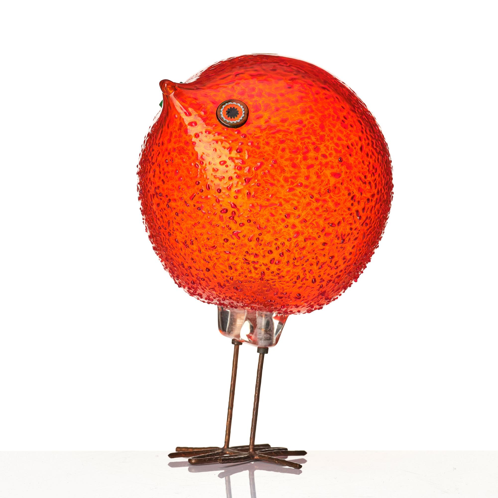 Alessandro Pianon, a 'Pulcino' glass sculpture of a bird, Vistosi, Murano, UItaly 1960s.
