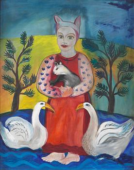 1171. Ulrica Hydman-Vallien, Kvinna med svanar.