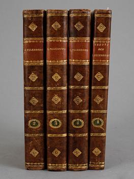 BÖCKER 4 BAND, "Vitterhetsarbeten" "Theaterstycken", Tåget öfver Bält av Creutz och Gyllenborg". Stockholm 1795-1812.