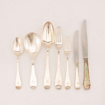 A Swedish set of 51 pcs of silver cutlery mark of GF Hallengren Malmö 1920s casket included.