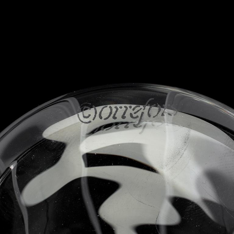 INGEGERD RÅMAN, karaff med glas, glas, Orrefors, signerade.