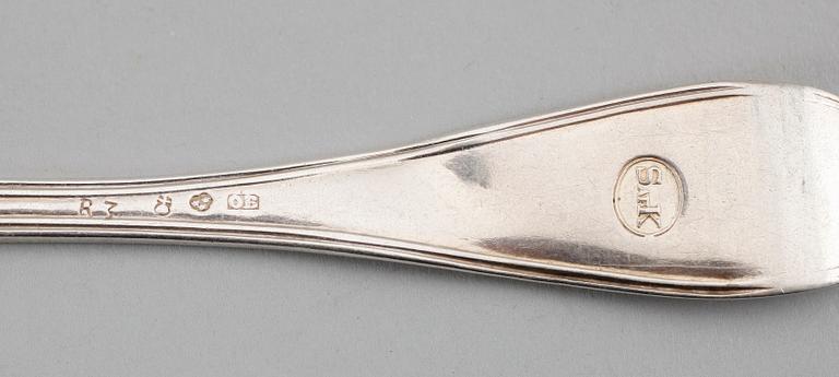 SKEDAR, 7 delar, silver, svenska stämplar 1800-tal. Vikt ca 289 gram.