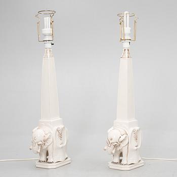 Bordslampor, ett par, 1900-talets andra hälft. Ethan Allen, Italien.