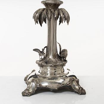 Gustaf Adolf Cedergren, bordslampa, silver, Stockholm 1886.