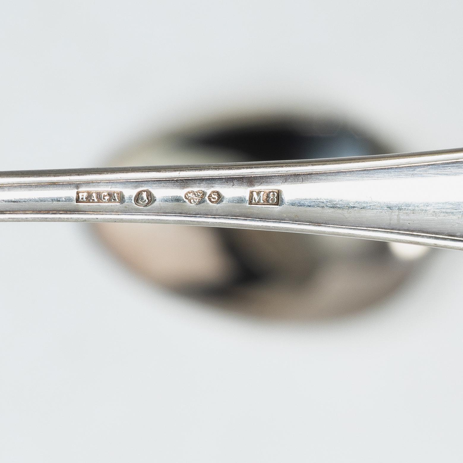 Cutlery, 12 pieces, silver, “Haga”, Skandia Silver-& Nysilver Ab, Stockholm, 1938–1942.
