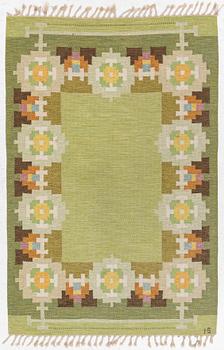 Ingegerd Silow, matta, rölakan, signerad IS,  ca 204 x 136 cm.