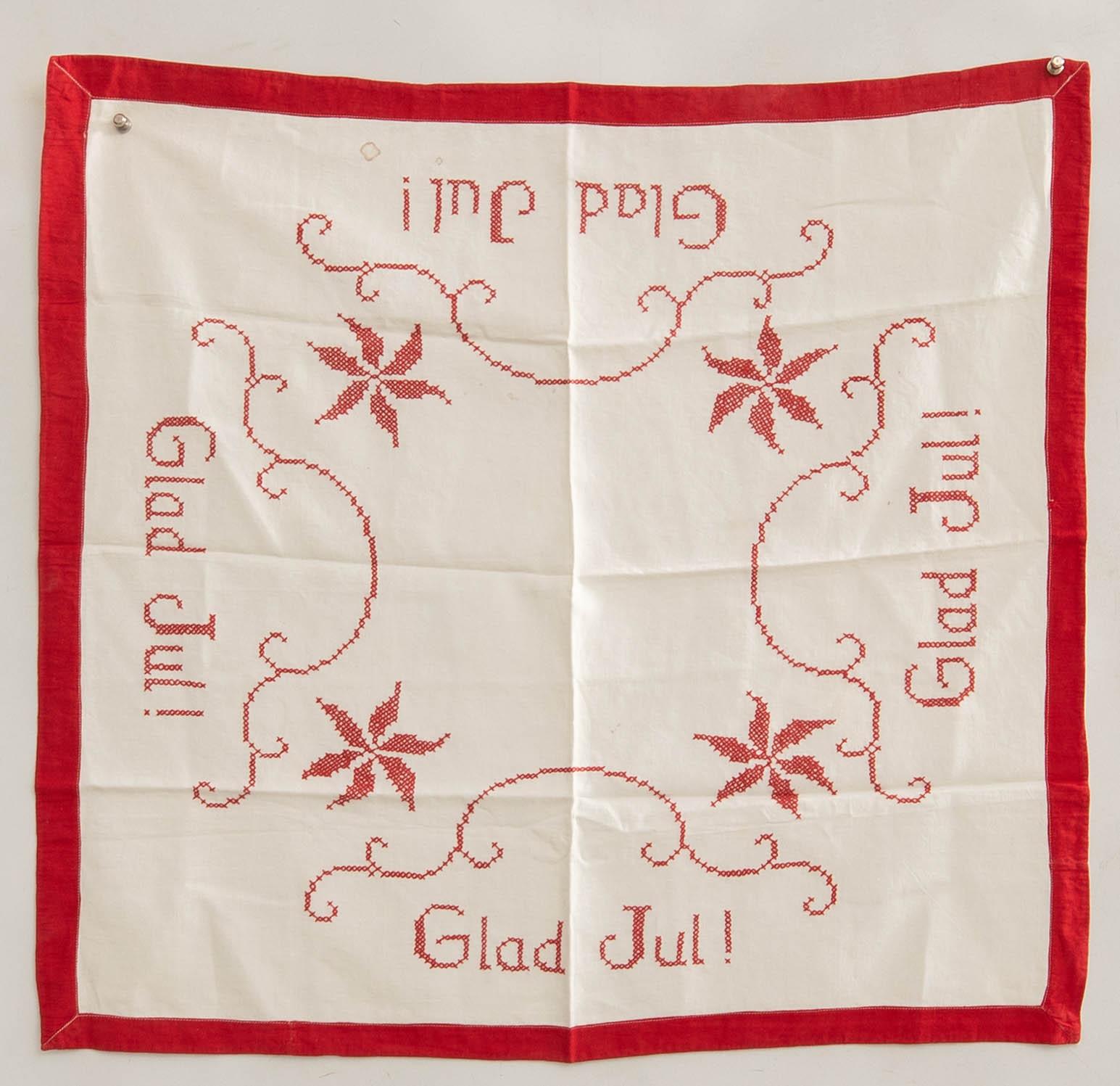 A collection of Christmas tablecloths 12 pcs first half/mid 20th century.