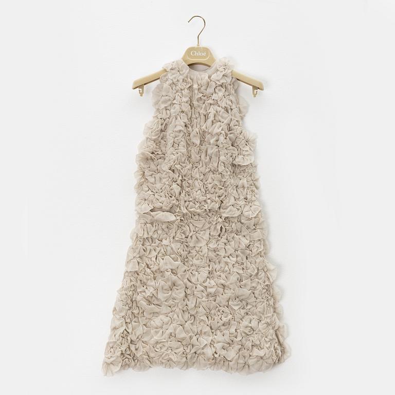 Chloé, a 'Chalk' silk dress, size 34.