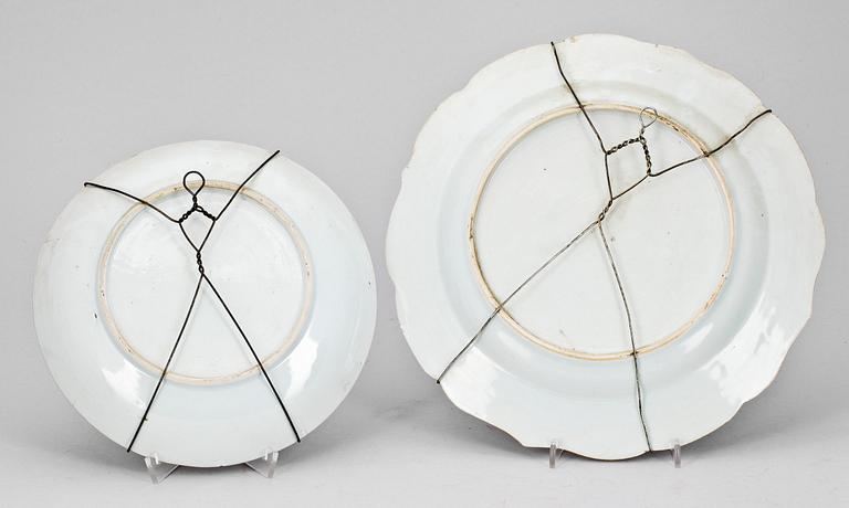 FAT samt SKÅLFAT, porslin, Kina, Qianlong, 1700-tal.