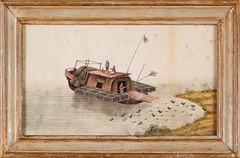 OKÄND KONSTNÄR, gouache på rispapper, Kina, 1800-talets andra hälft.
