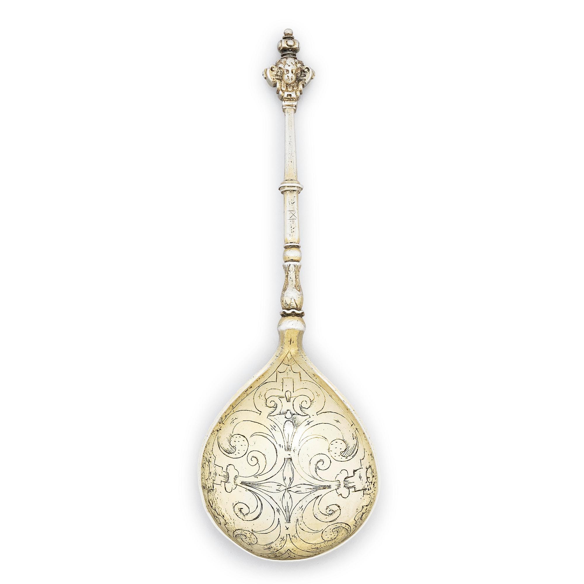 Sked, förgyllt silver, sannolikt Albrekt Lockert (1623-1653), Stockholm.