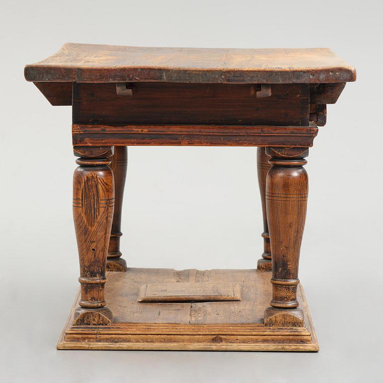 A Swedish baroque pine table, circa 1700.