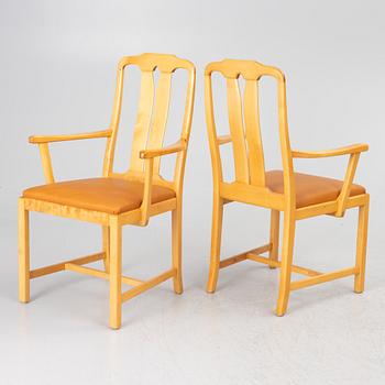 Carl Malmsten, Armchairs, 4, "Ambassadör", Åfors Möbelfabrik, late 20th century.