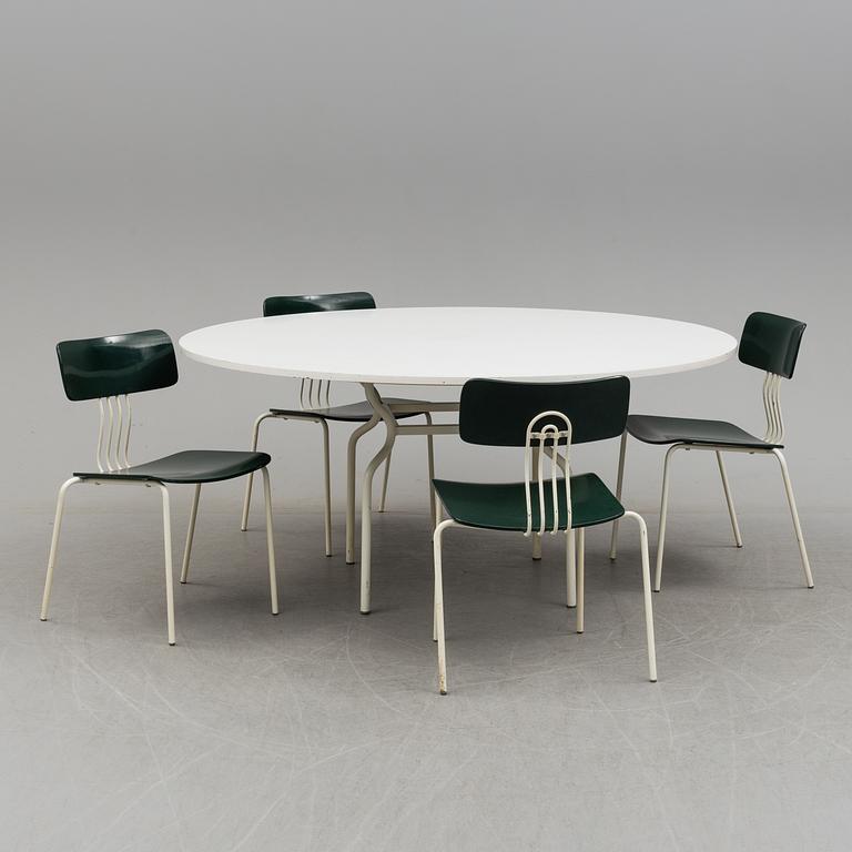 a dining table with four chairs by Sigurd Persson, latter part of 20th century.