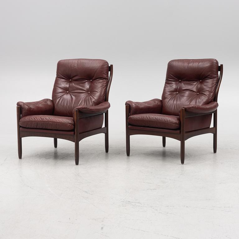 Gunnar Kentemo, a pair of armchairs, Göte Möbler, Sweden, 1970's.
