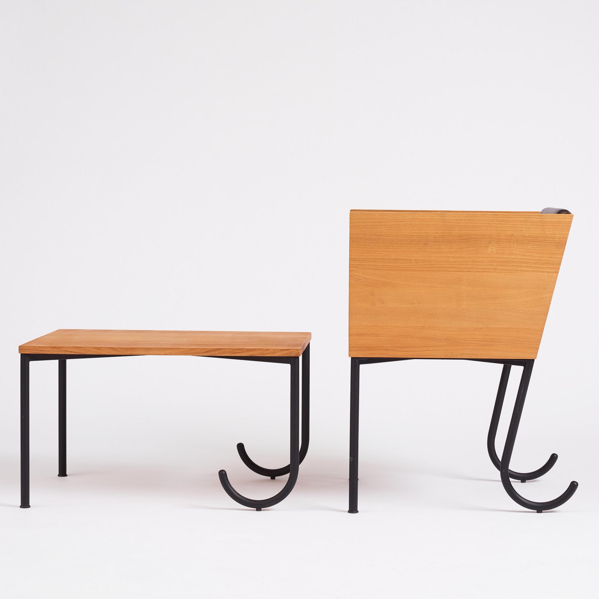 Jonas Bohlin, a table and easy chair,  'Formula ask', Jonas Bohlin Design AB, Sweden 1999.