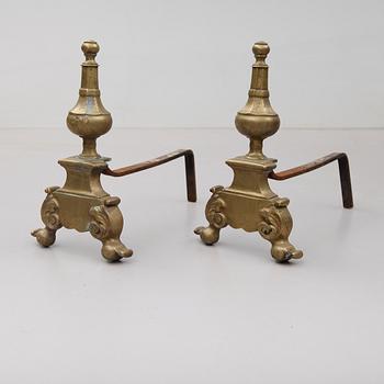 ELDHUNDAR, 1 par, mässing, 1800-/1900-tal.