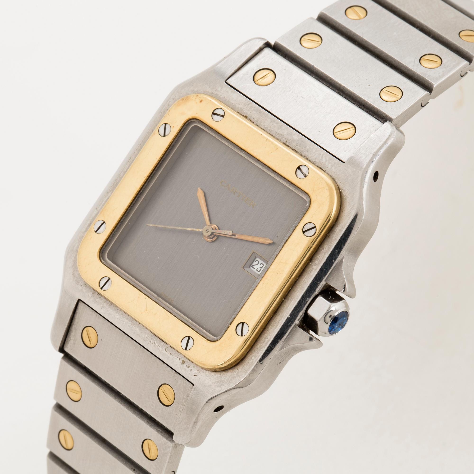 Cartier, Santos Carree, wristwatch, 29 x 29 (41) mm.