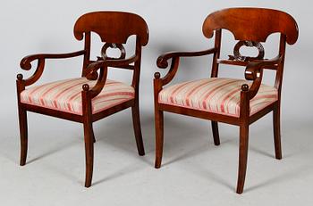 SALONGSMÖBEL, 6 delar, Karl Johanstil, 1900-talets mitt.