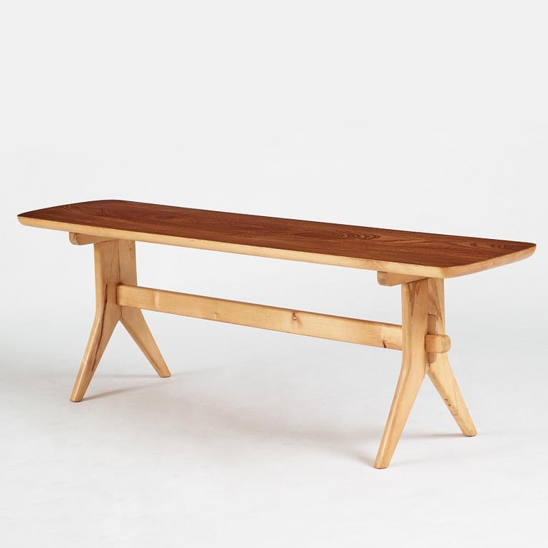 Ilmari Tapiovaara, attributed to, a dinner table with two benches, probably Finland 1950-60's.