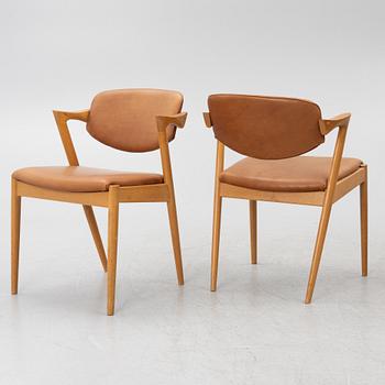 Kai Kristiansen, stolar, fyra stycken, modell 42, Schou Andersen, Danmark, 1950-tal.