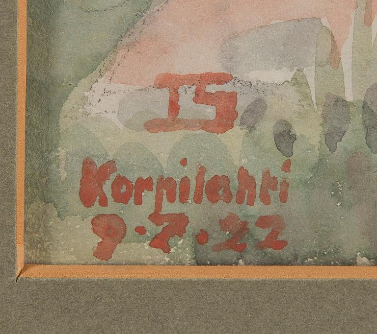 TOIVO SALERVO, akvarell, signerad och daterad Korpilahti 9.7.22.