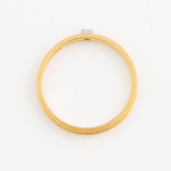 Lapponia ring 18K guld med en åttkantslipad diamant, Finland 1978.