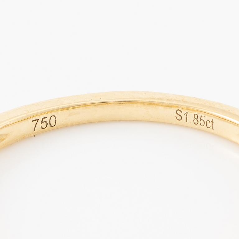 Ring, half eternity, 18K gold with yellow sapphires.