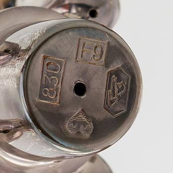 Kandelaber, silver, Auran Kultaseppä, Åbo 1993-1994.