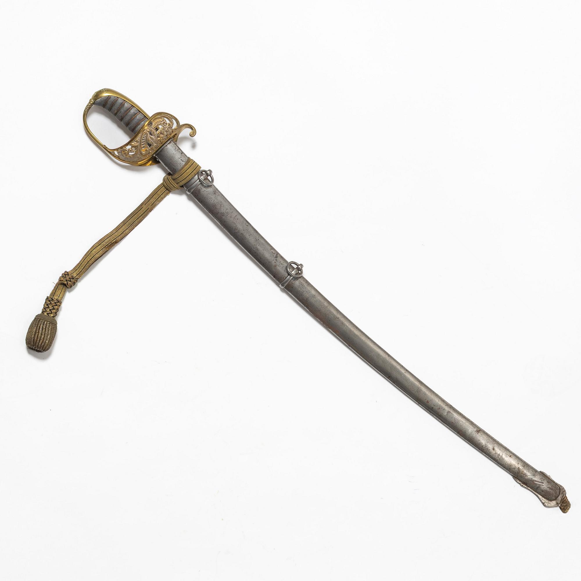 Sabel, svensk, m/1859 för officer, med balja.