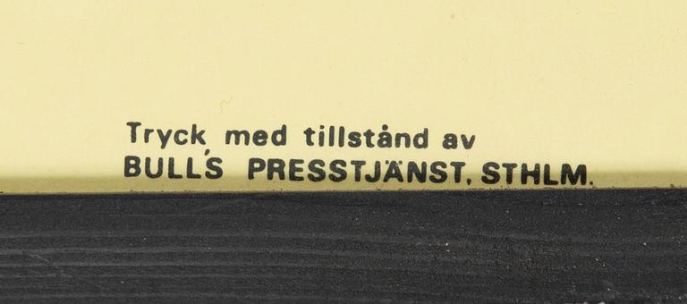 Tove Jansson, poster, Moomin, Bull's Presstjänst, Art Work Shop, 1960s.