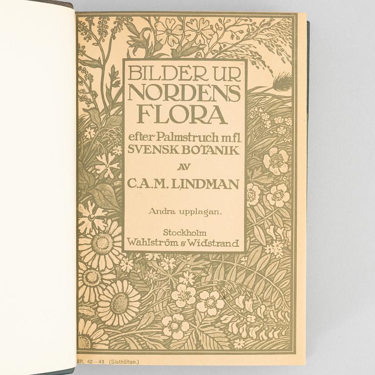 Bokverk, 4 volymer, "Bilder ur Nordens flora", C.A.M. Lindman, Wahlström & Widstrand, Stockholm, 1922 - 1926.