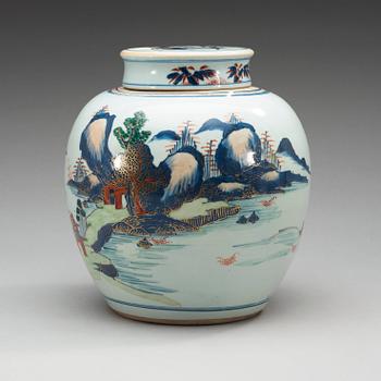 URNA med LOCK, porslin. Qing dynastin, Kangxi (1662-1722).