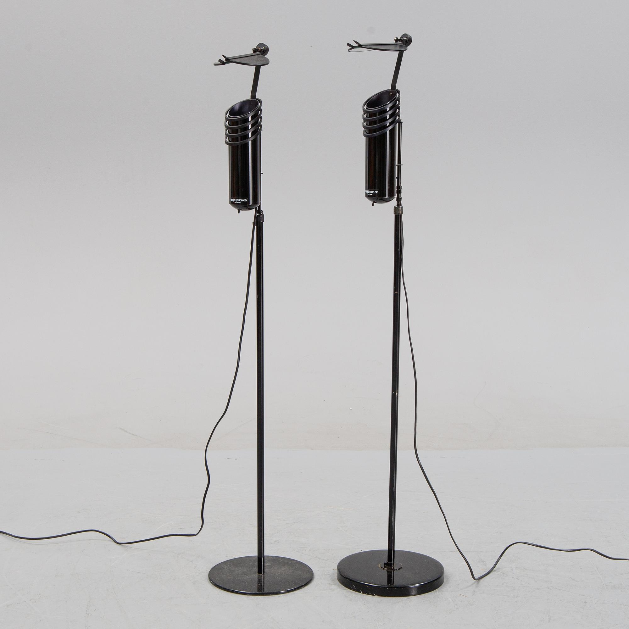 Stig Ahlström och Clas Kock, a pair of floor lamps, 'Skarabé', Ateljé lyktan, Åhus.