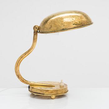 A mid 20th century brass table lamp.