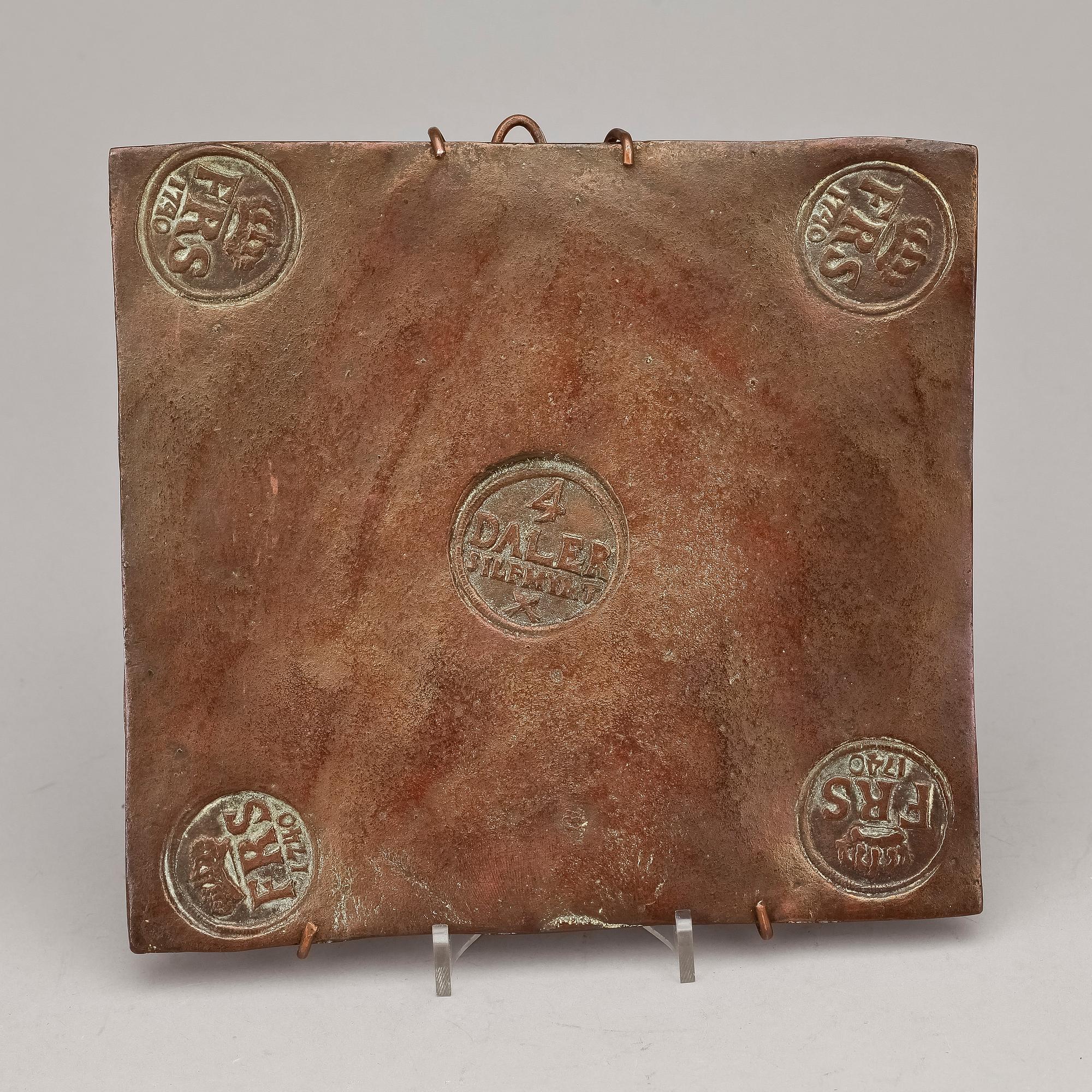 PLÅTMYNT, koppar, Fredrik I av Sverige, 4 Daler, 1740.