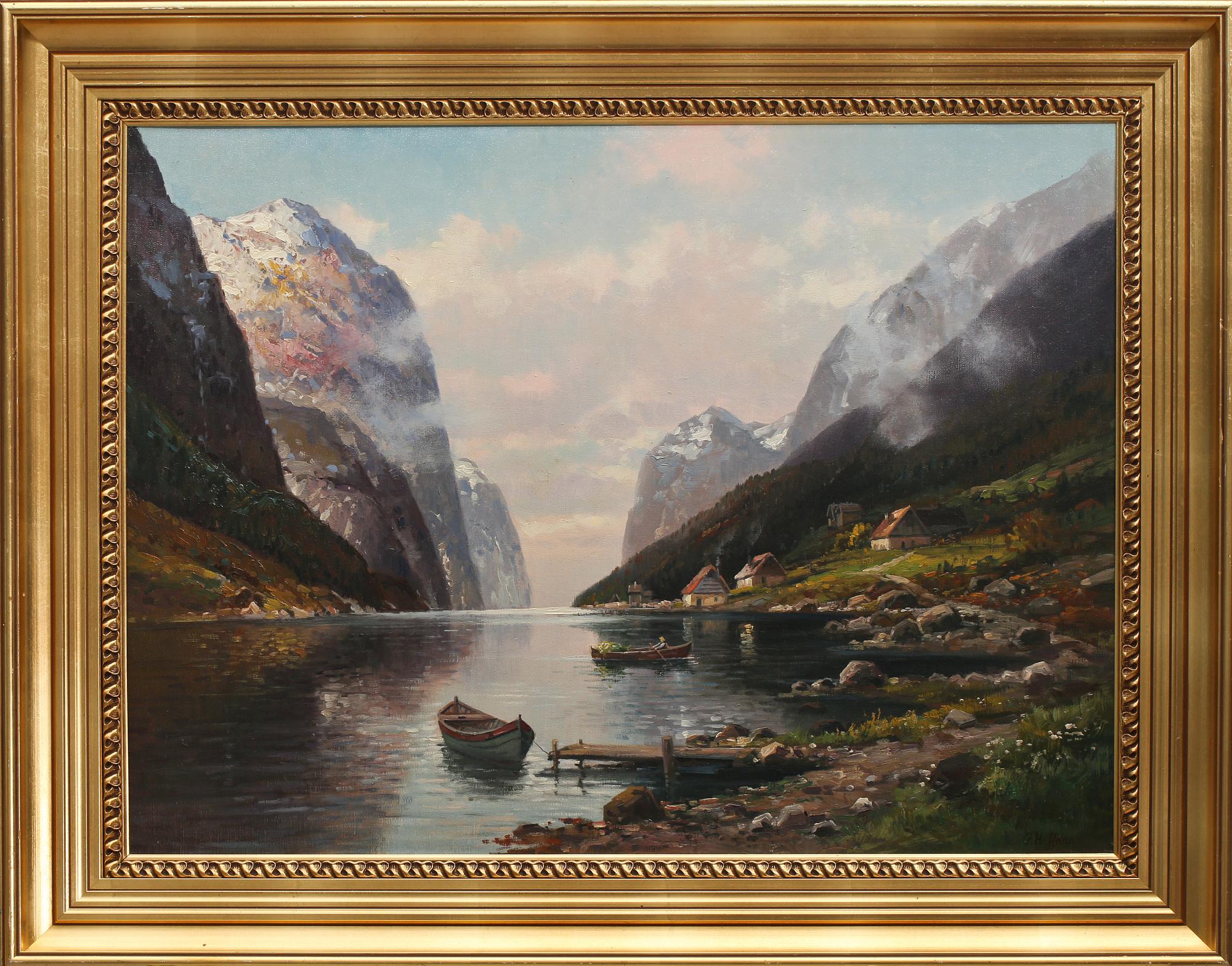 OKÄND KONSTNÄR, olja på duk, signerad F. Heffnar?, 1900-tal.